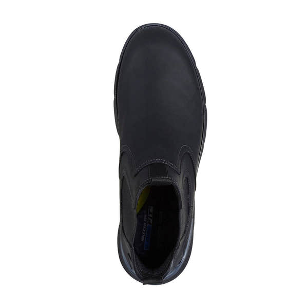 Skechers 205227 Augustino - Paulo Mens Black Leather Arch Support Pull On Ankle Boots-elevate your sole