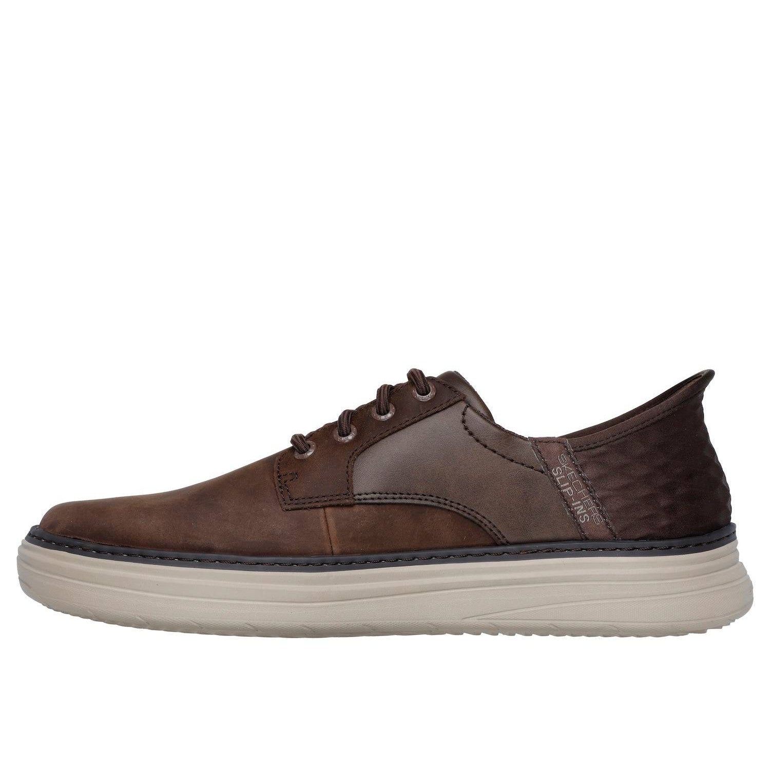 Skechers 205279 Hyland Radley Hands Free Relaxed Fit Mens Cocoa Brown Leather Arch Support Slip On Shoes-elevate your sole