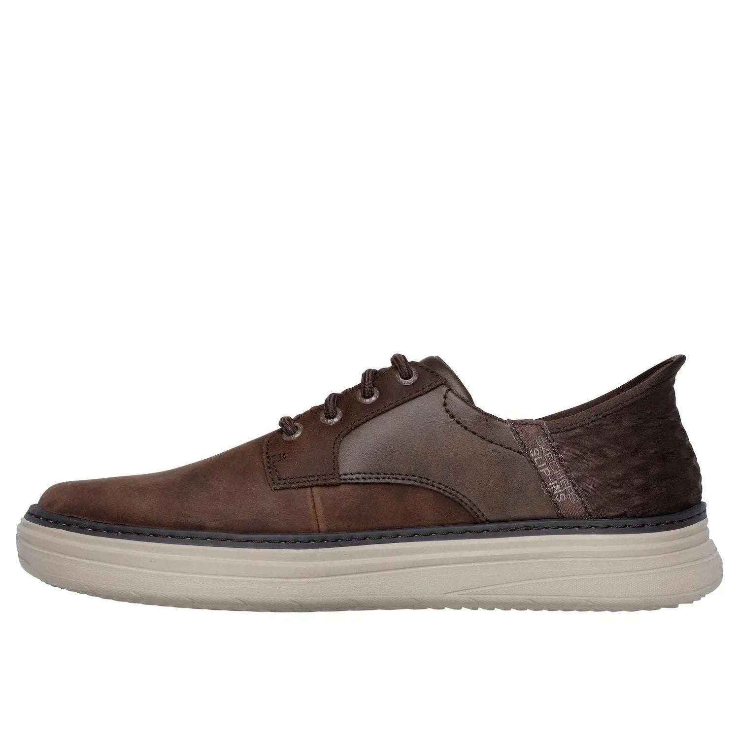 Skechers 205279 Hyland Radley Hands Free Relaxed Fit Mens Cocoa Brown Leather Arch Support Slip On Shoes-elevate your sole
