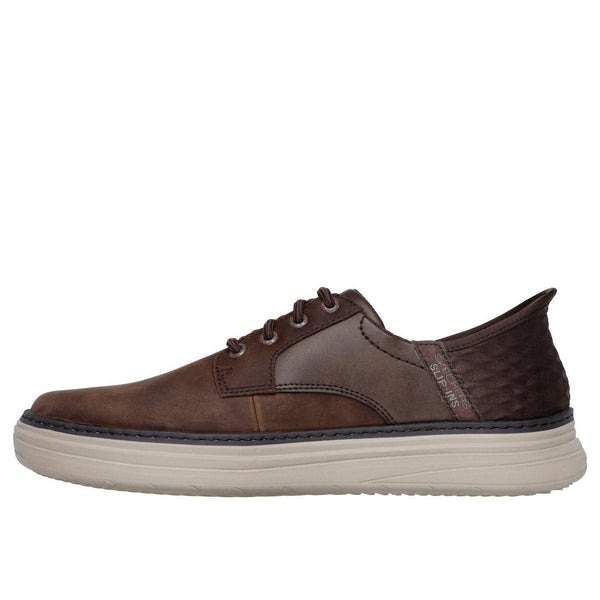 Skechers 205279 Hyland Radley Hands Free Relaxed Fit Mens Cocoa Brown Leather Arch Support Slip On Shoes-elevate your sole