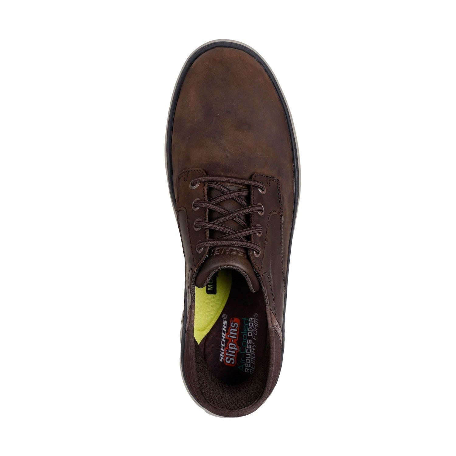 Skechers 205279 Hyland Radley Hands Free Relaxed Fit Mens Cocoa Brown Leather Arch Support Slip On Shoes-elevate your sole