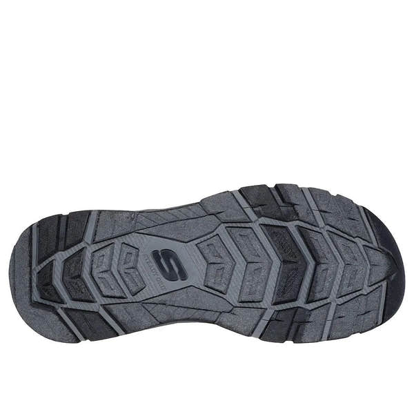 Skechers Tresmen Reece men's charcoal touch fastening sandals with rugged rubber outsole and durable straps.