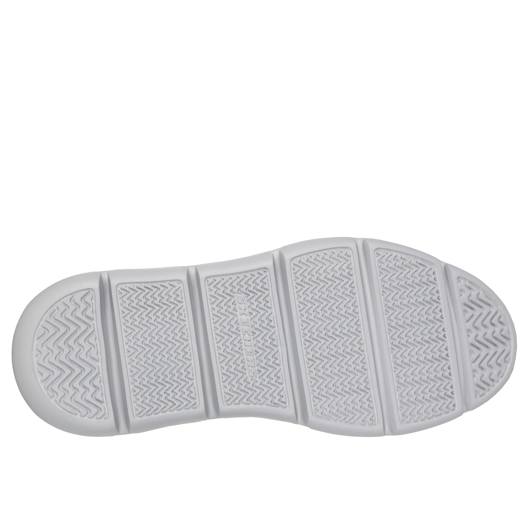 Skechers 205353 Garza - Duran Slip Ins Mens Navy/White Leather Arch Support Slip On Shoes, sole and tread view.