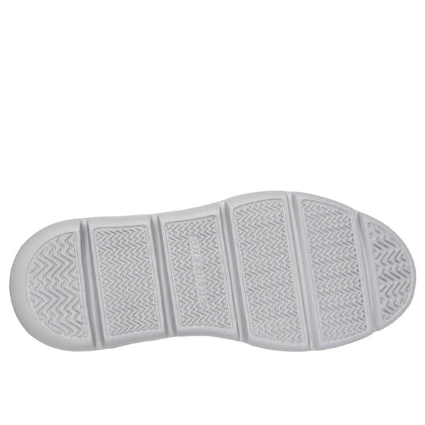 Skechers 205353 Garza - Duran Slip Ins Mens Navy/White Leather Arch Support Slip On Shoes, sole and tread view.