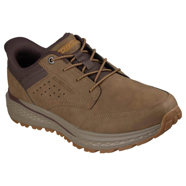 Skechers 211448 Slade Ultra - Ronan Mens Lt. Brown Textile Shoes, outer side view.