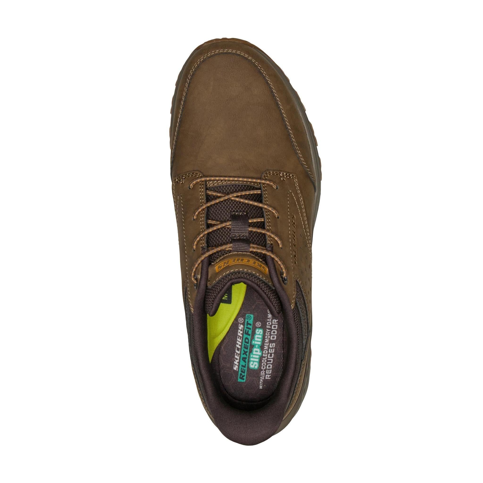 Skechers 211448 Slade Ultra - Ronan Mens Lt. Brown Textile Shoes, insole and footbed view.