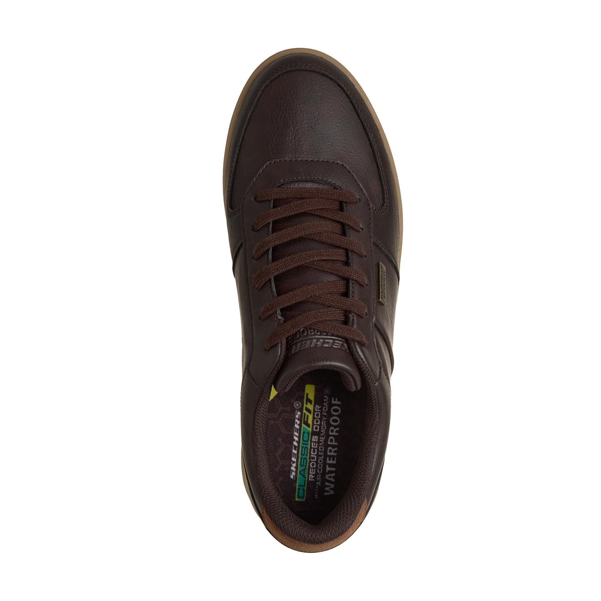 Skechers 211459 Palmiro-Monty Mens Chocolate Trainers, insole and footbed view.