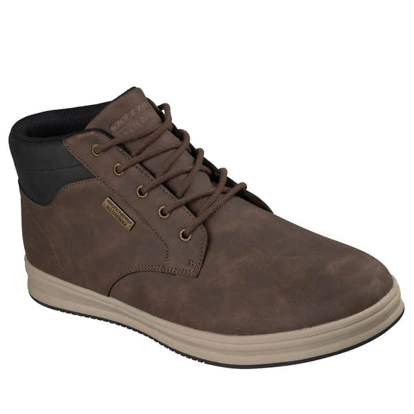 Skechers 211461 Palmiro-Wallace Mens Chocolate Shoes, outer side view.