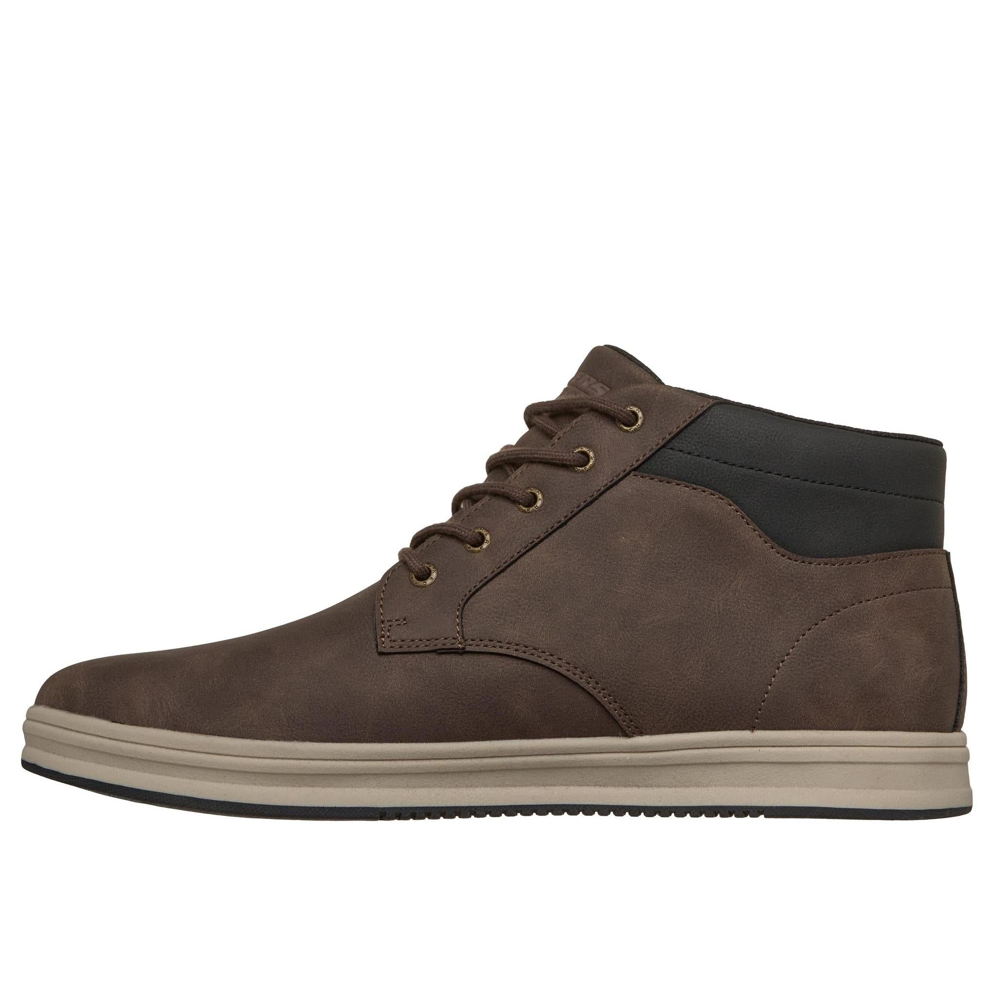 Skechers 211461 Palmiro-Wallace Mens Chocolate Shoes, inner side view.