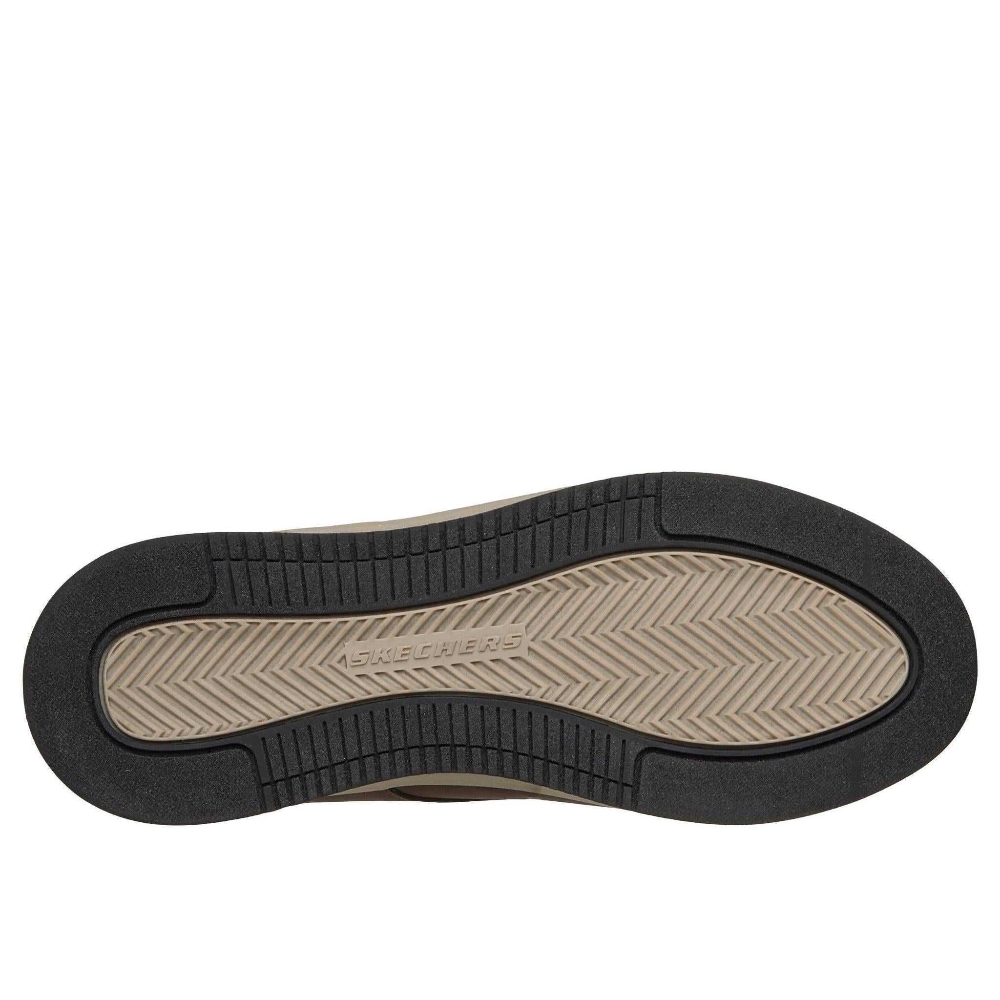 Skechers 211461 Palmiro-Wallace Mens Chocolate Shoes, sole and tread view.