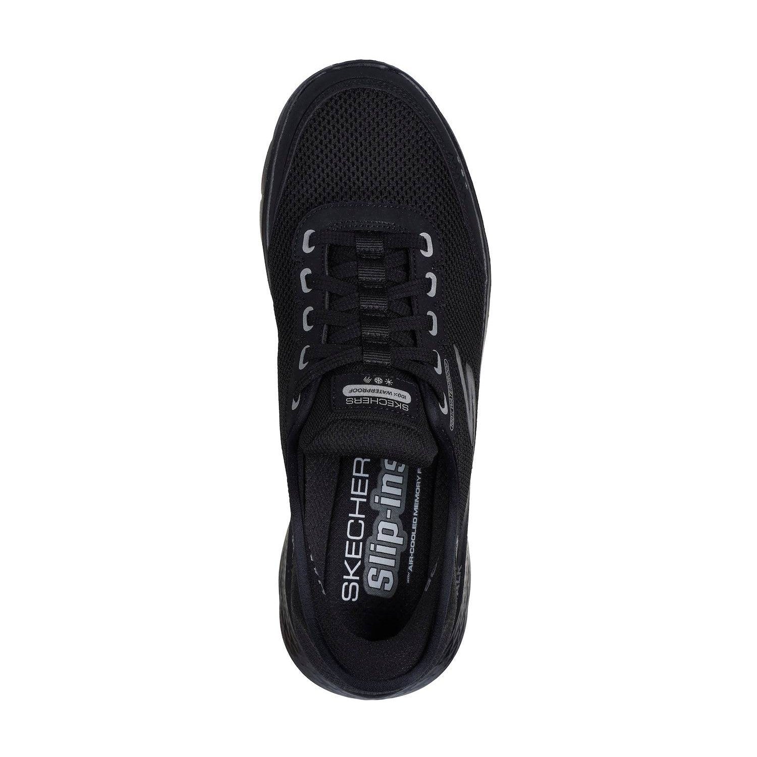 Skechers 216330 Go Walk Flex Waterproof Hands Free Mens Black Textile Waterproof Slip On Trainers-elevate your sole