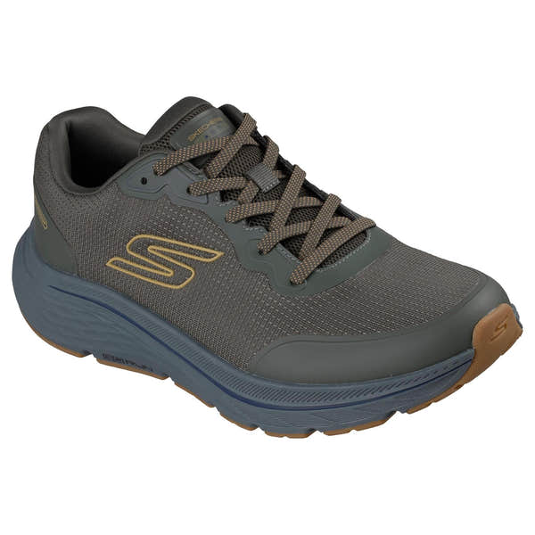 Skechers 221266 Go Run Consistent 3 - Streamh Mens Olive Textile Shoes, outer side view.