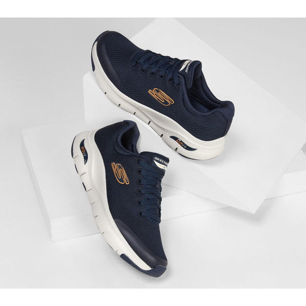 Skechers 232040 Arch Fit Mens Navy Textile Arch Support Lace Up Trainers-elevate your sole