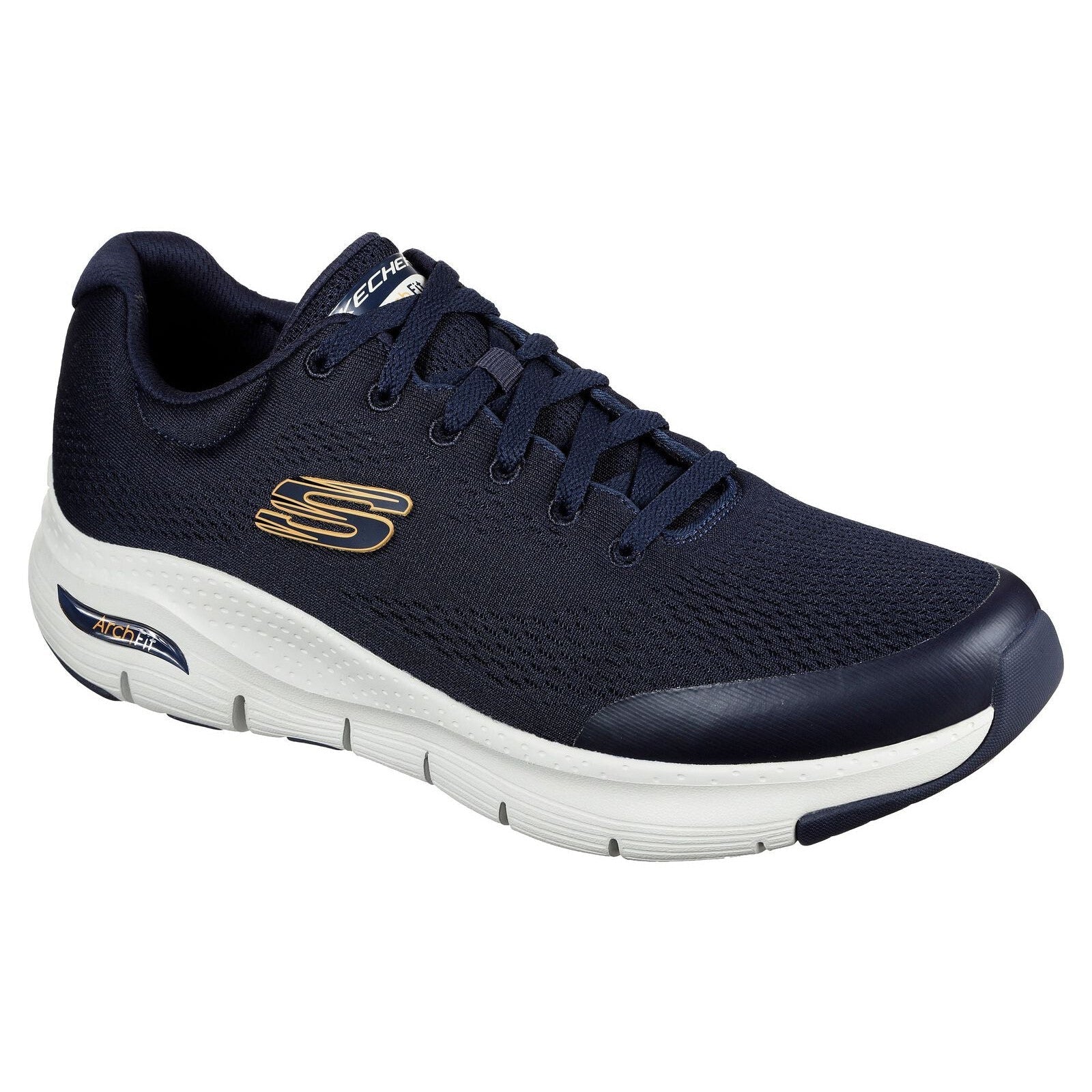 Skechers 232040 Arch Fit Mens Navy Textile Arch Support Lace Up Trainers-elevate your sole