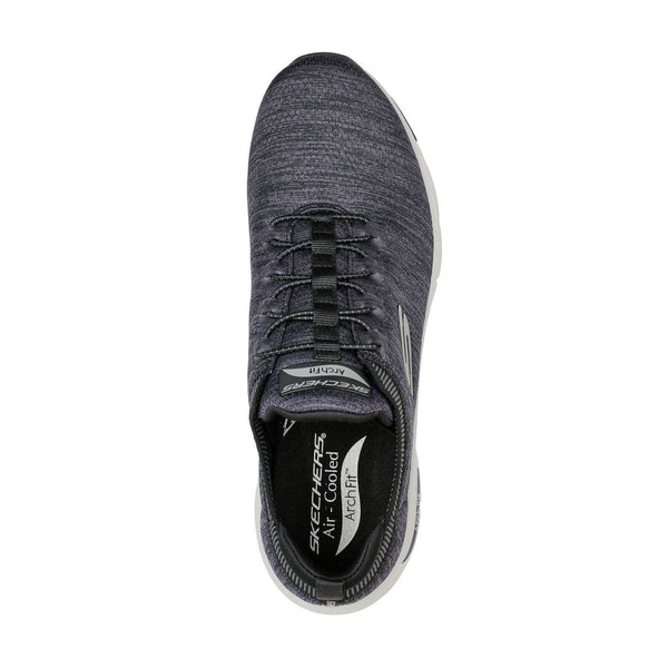 Skechers 232301 Arch Fit Waveport Mens Black And Grey Textile Arch Support Elasticated Trainers-elevate your sole