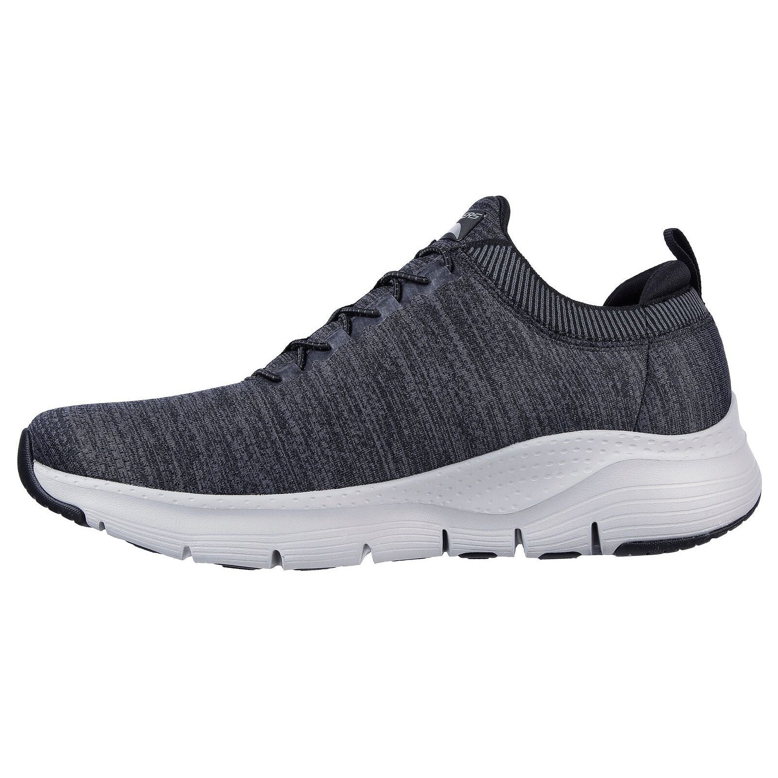 Skechers 232301 Arch Fit Waveport Mens Black And Grey Textile Arch Support Elasticated Trainers-elevate your sole