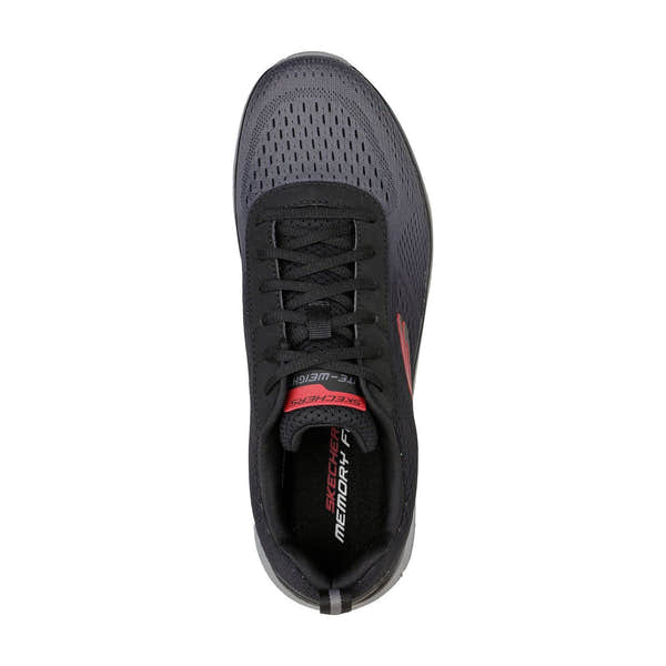 Skechers 232399 Track Ripkent Mens Black & Charcoal Textile Lace Up Trainers-elevate your sole