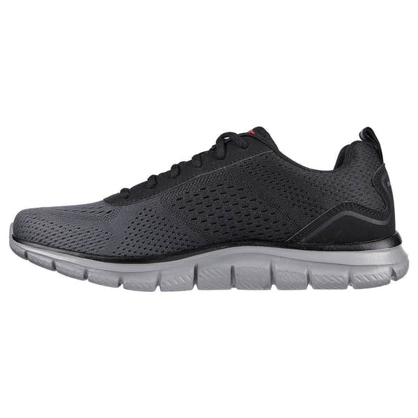 Skechers 232399 Track Ripkent Mens Black & Charcoal Textile Lace Up Trainers-elevate your sole