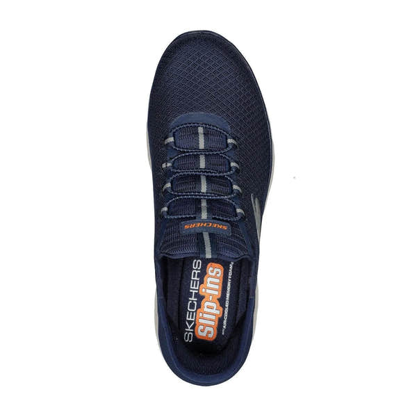Skechers 232457 Summits High Range Mens Navy Blue Textile Vegan Elasticated Trainers-elevate your sole