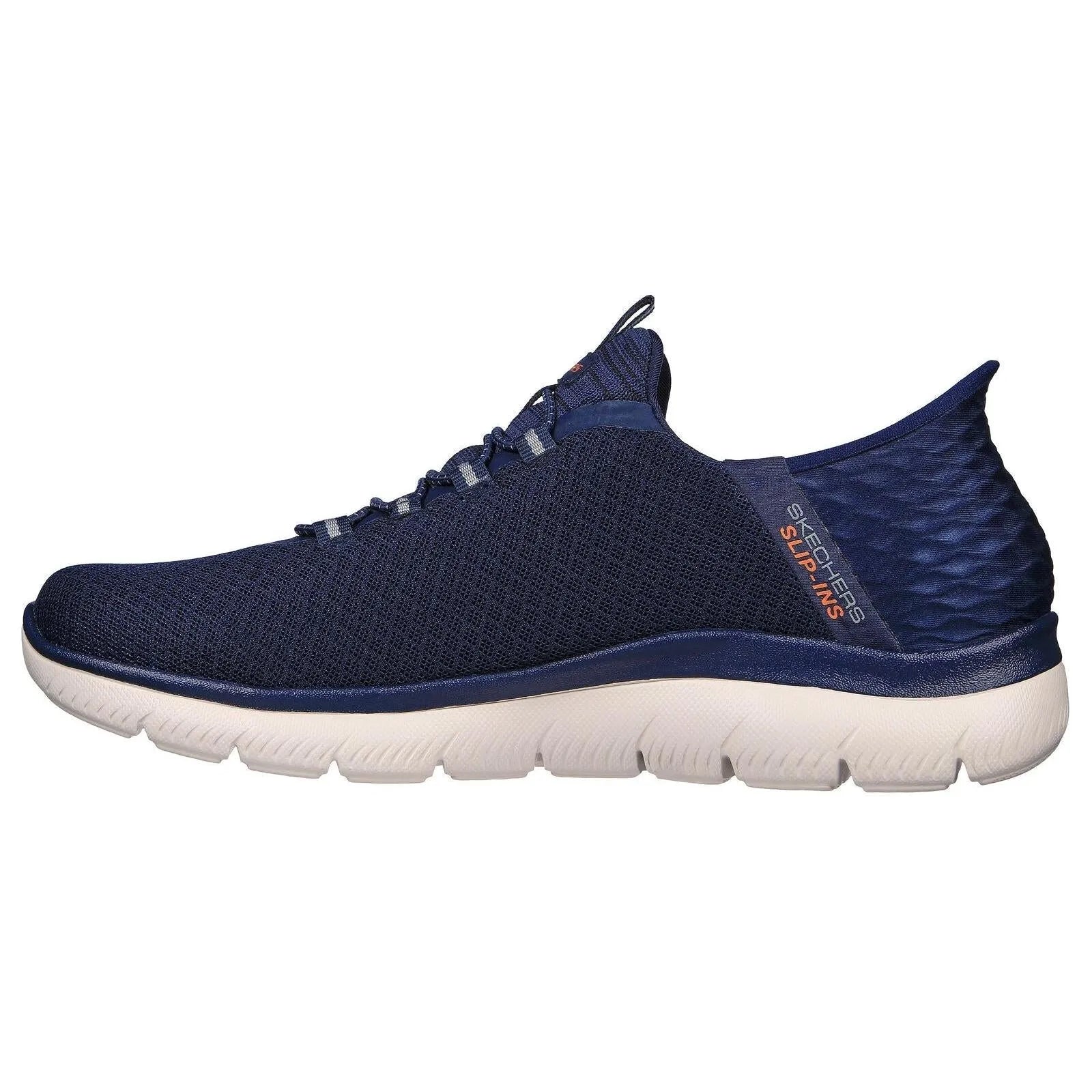 Skechers 232457 Summits High Range Mens Navy Blue Textile Vegan Elasticated Trainers-elevate your sole