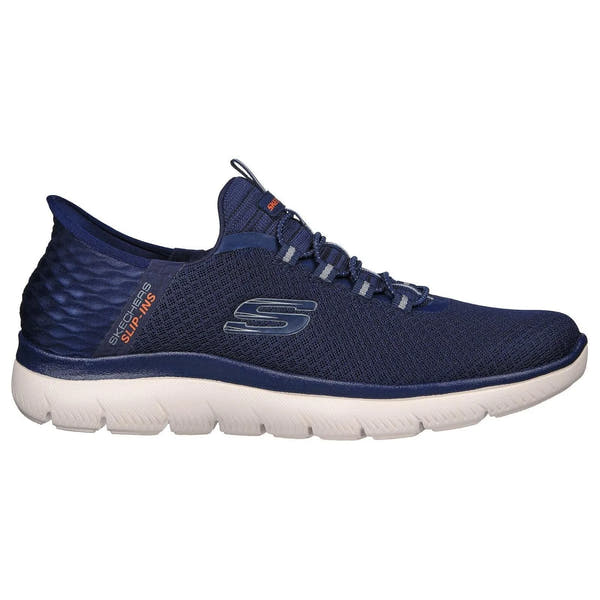 Skechers 232457 Summits High Range Mens Navy Blue Textile Vegan Elasticated Trainers-elevate your sole