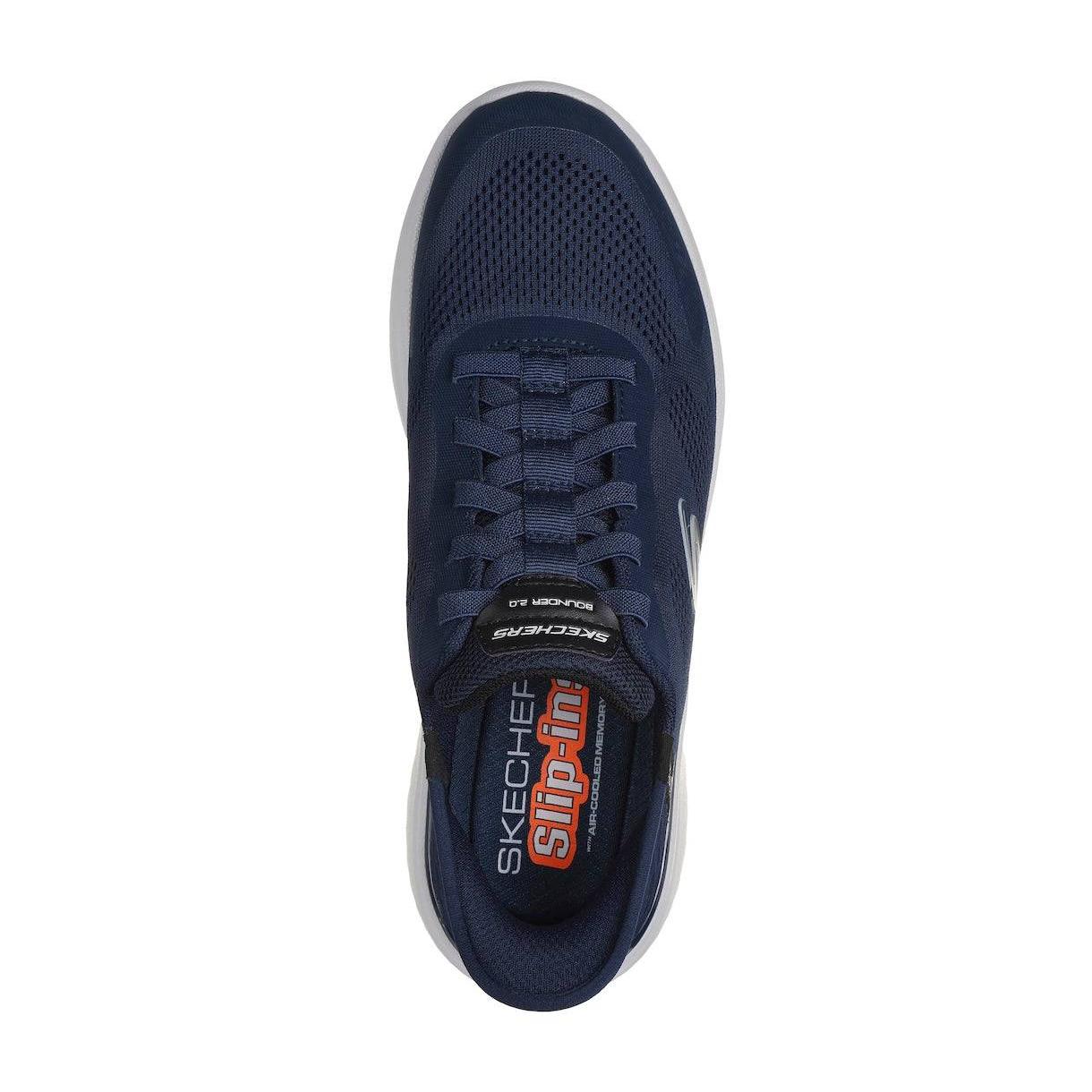 Skechers 232459 Bounder 2.0 - Emerged Mens Navy Textile Vegan Lace Up Trainers-elevate your sole
