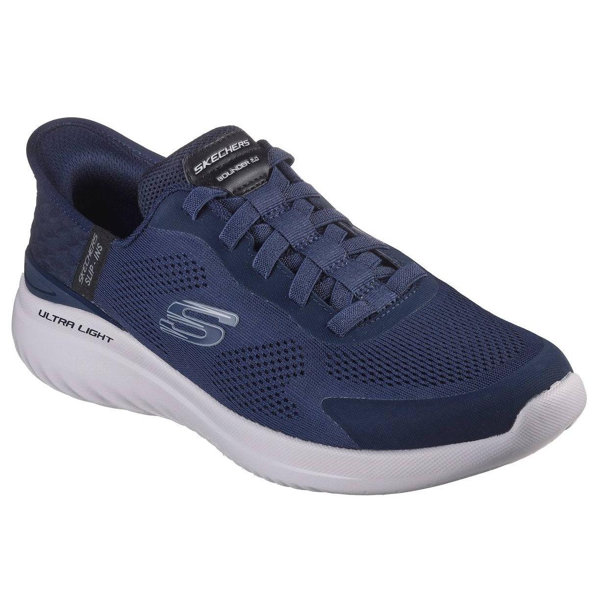 Skechers 232459 Bounder 2.0 - Emerged Mens Navy Textile Vegan Lace Up Trainers-elevate your sole