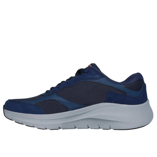 Skechers 232702 Arch Fit 2.0 - The K Mens Navy Orange Leather Arch Support Lace Up Trainers-elevate your sole