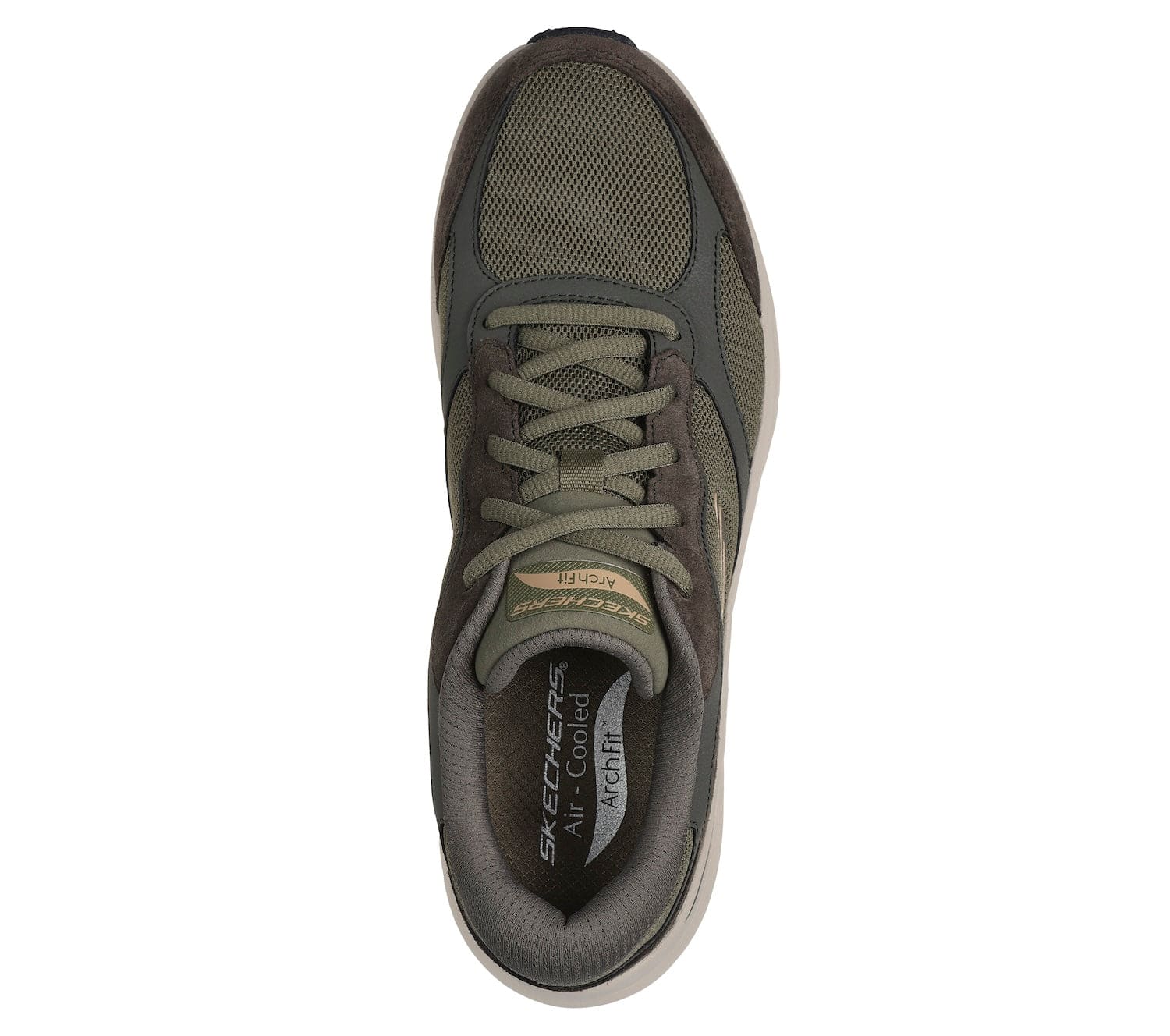 Skechers 232702 Arch Fit 2.0 - The K Mens Olive Leather Arch Support Lace Up Trainers-elevate your sole
