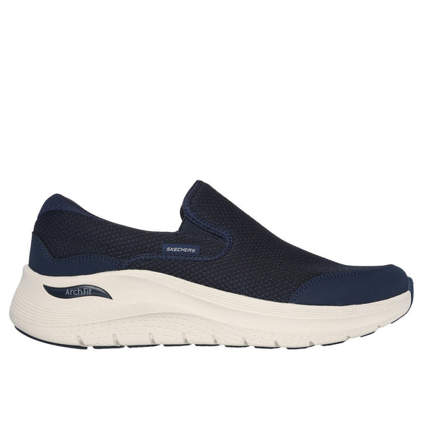 Skechers 232706 Arch Fit 2.0 - Vallo Mens Navy Leather & Textile Vegan Slip On Trainers-elevate your sole