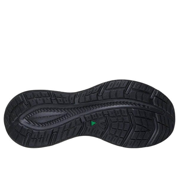 Skechers Edgeride Konzo men's black vegan waterproof textile lace-up trainers, rubber sole with tread pattern.