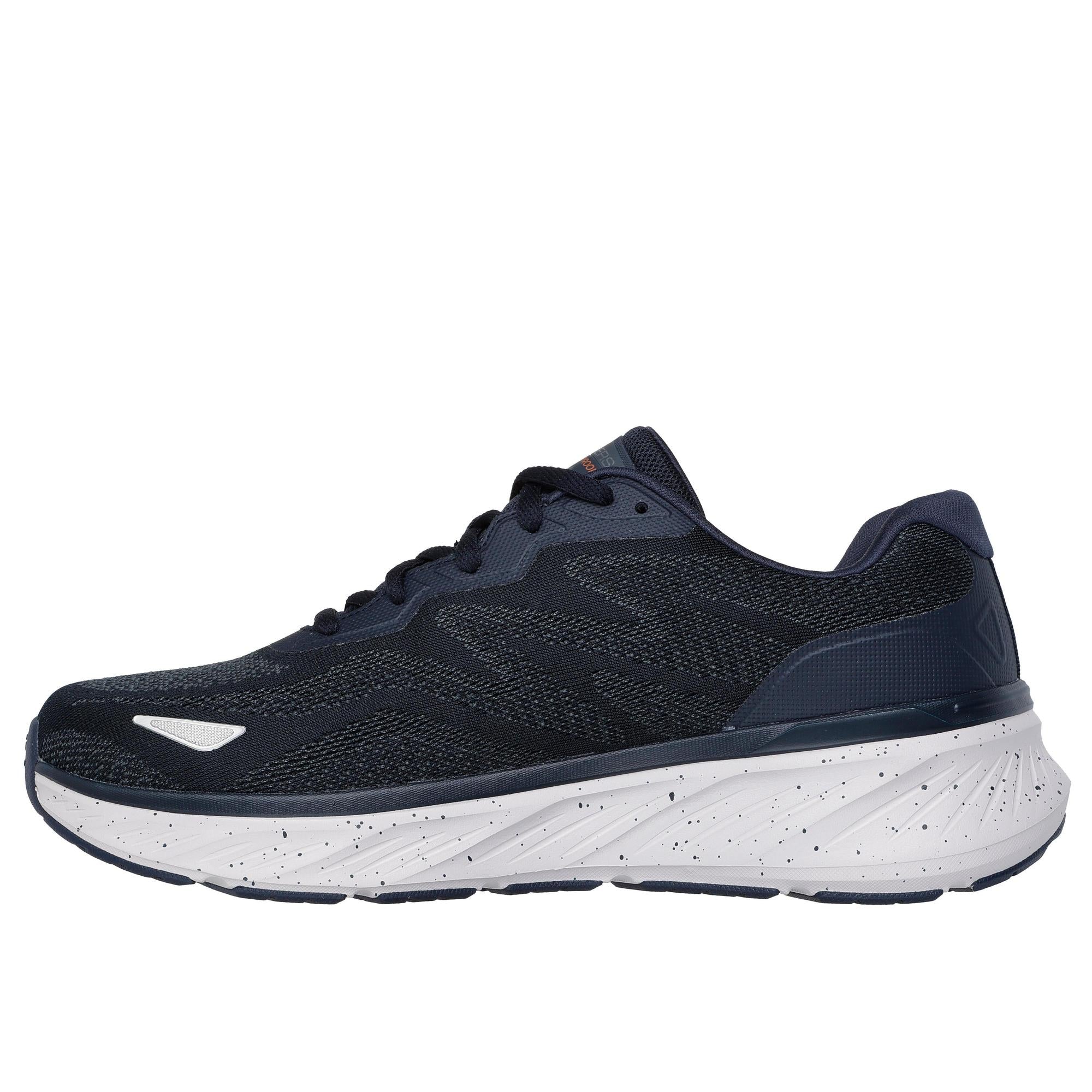 Skechers Edgeride Konzo men's navy and orange waterproof vegan textile lace-up trainers.