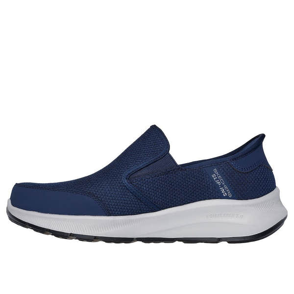 Skechers men's slip-on trainers, navy textile with white sole, cushioned and comfortable, model 232926 Equalizer 5.0 Drayze.