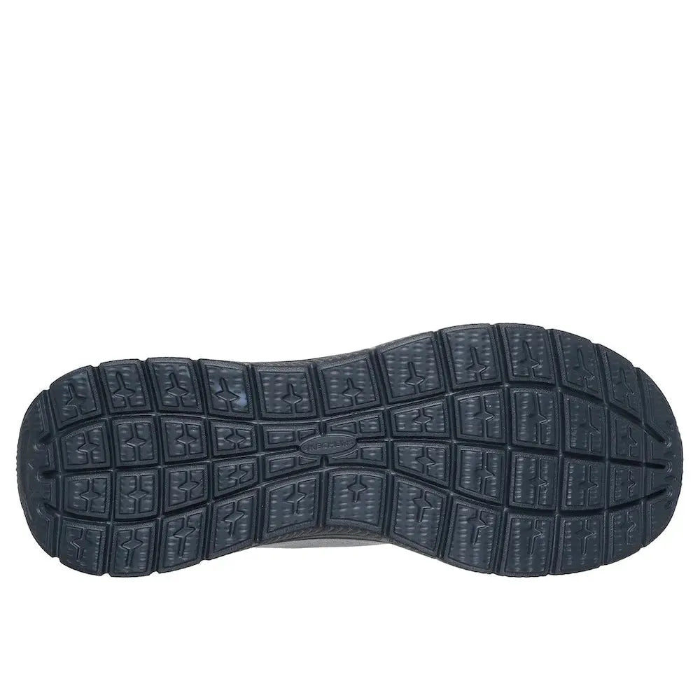 Skechers Skech-Air Summits men's charcoal and lime vegan slip-on trainers with textured sole and breathable upper.