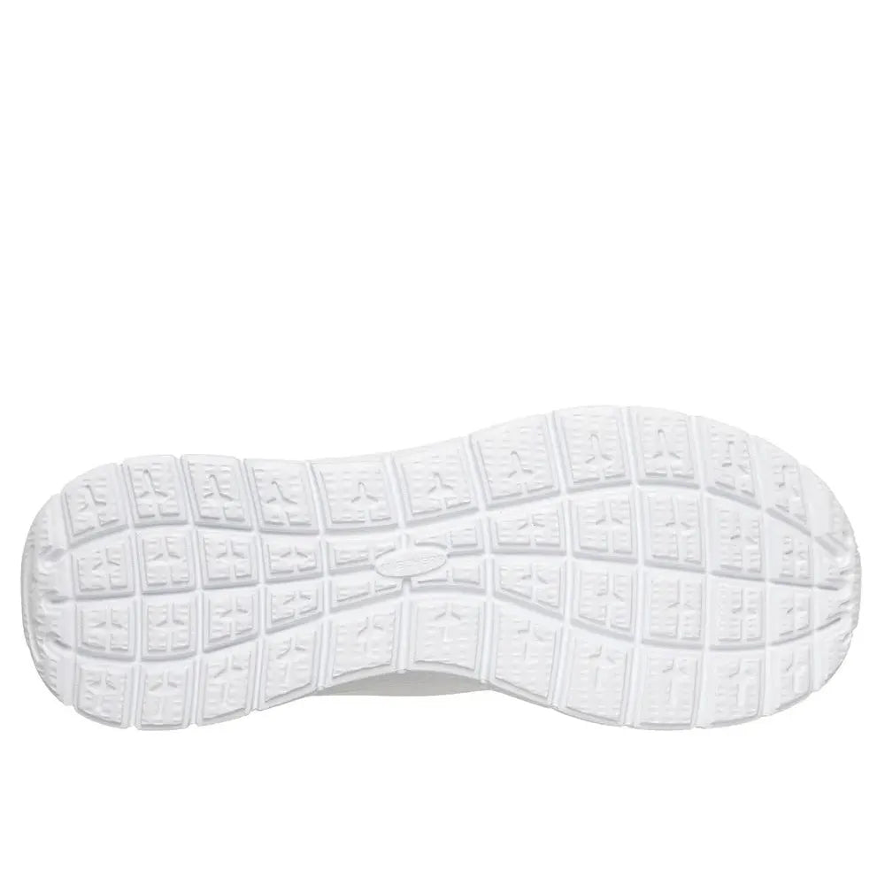 White vegan slip-on trainers with rubber sole, Skechers 233303 Skech-Air Summits men's casual shoes.