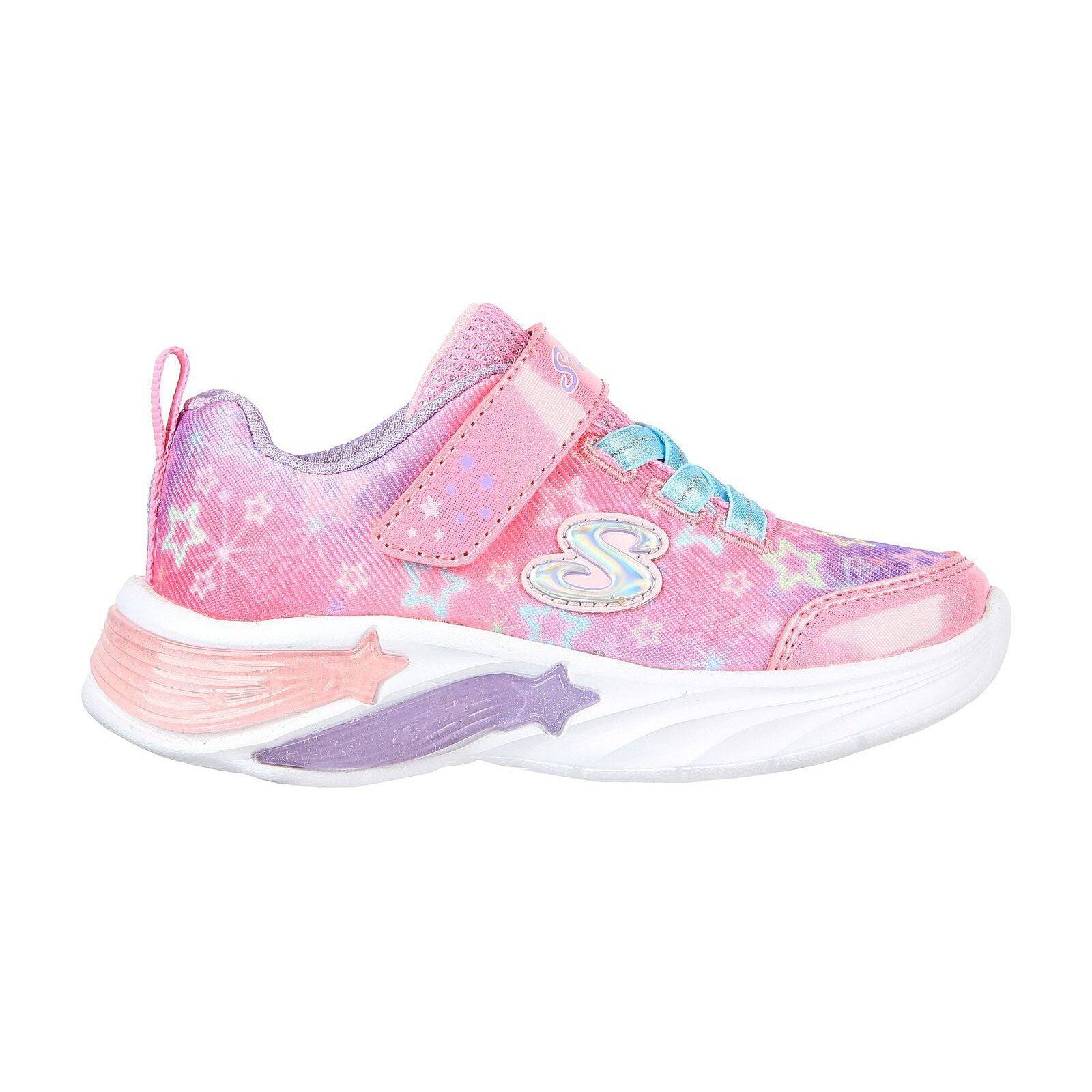 Skechers 302324N Star Sparks Girls Pink Multi Textile Touch Fastening Trainers-elevate your sole