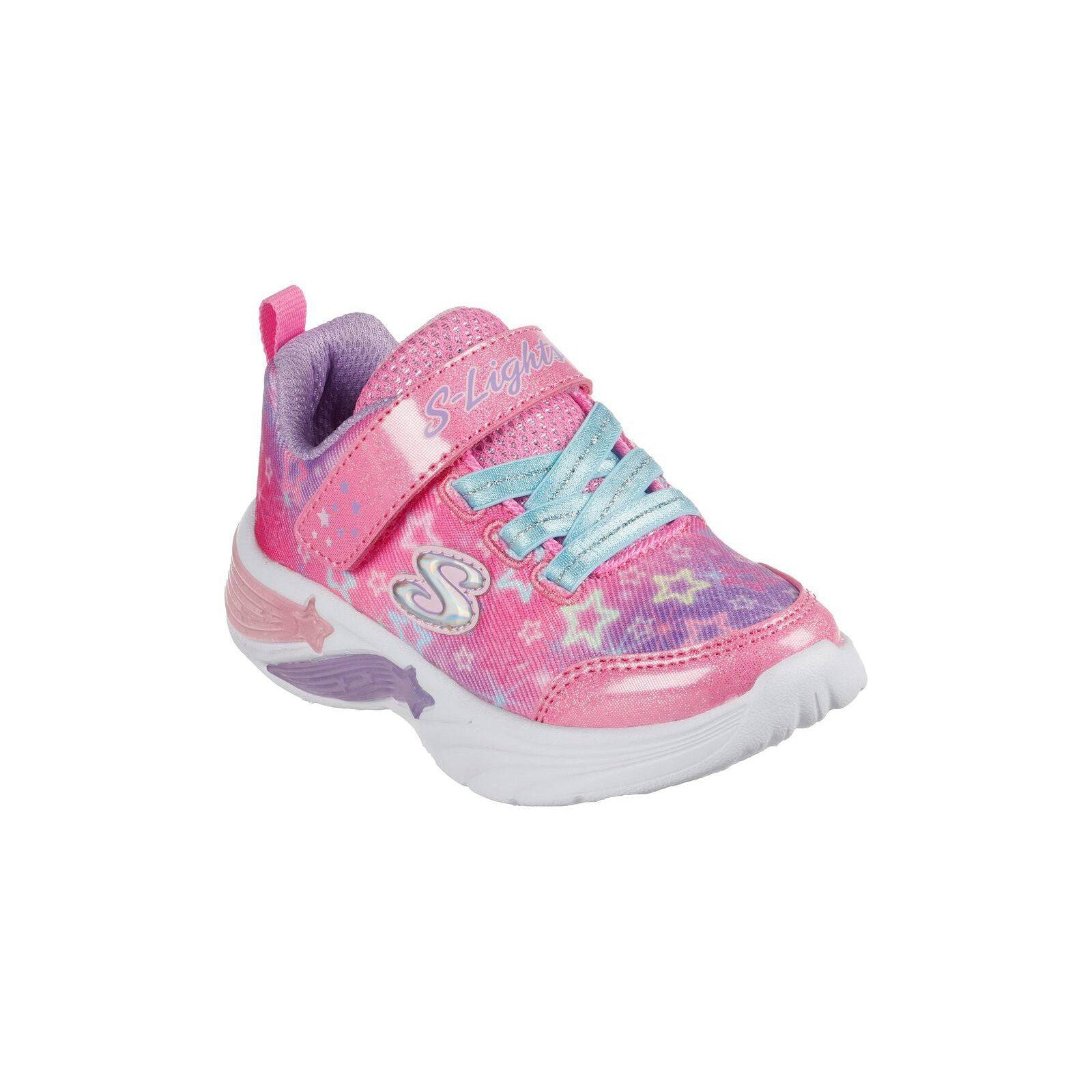 Skechers 302324N Star Sparks Girls Pink Multi Textile Touch Fastening Trainers-elevate your sole