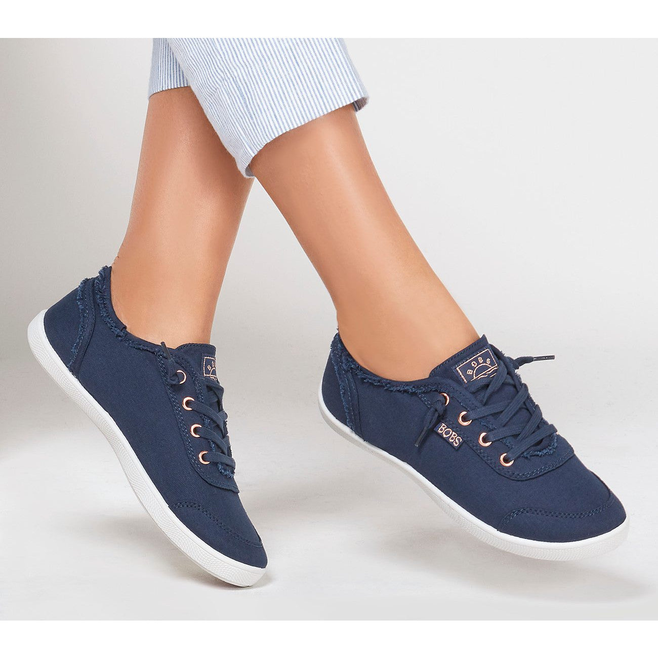 Skechers 33492 Bobs B Cute Ladies Navy Slip On Shoes-elevate your sole