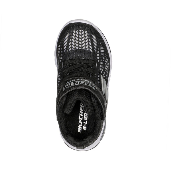 Skechers 400137N Flex Glow Elite Vorlo Boys Black And Silver Synthetic Touch Fastening Trainers-elevate your sole
