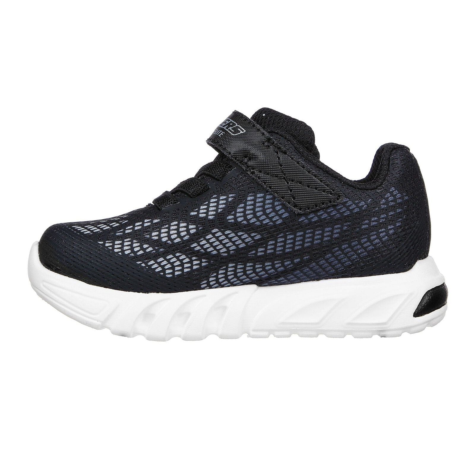 Skechers 400137N Flex Glow Elite Vorlo Boys Black And Silver Synthetic Touch Fastening Trainers-elevate your sole
