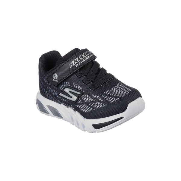 Skechers 400137N Flex Glow Elite Vorlo Boys Black And Silver Synthetic Touch Fastening Trainers-elevate your sole