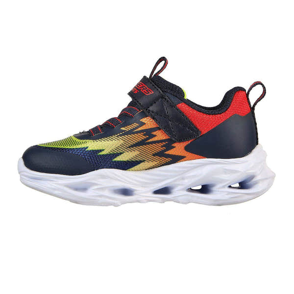 Skechers 400600N S Lights Vortex Flash Zorent Boys Navy Multi Textile Touch Fastening Trainers-elevate your sole