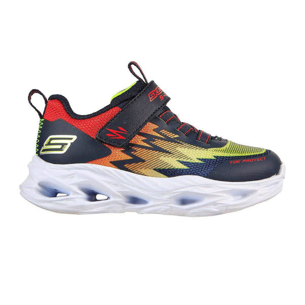 Skechers 400600N S Lights Vortex Flash Zorent Boys Navy Multi Textile Touch Fastening Trainers-elevate your sole