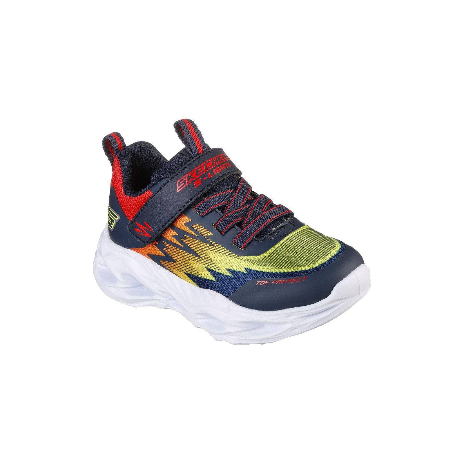 Skechers 400600N S Lights Vortex Flash Zorent Boys Navy Multi Textile Touch Fastening Trainers-elevate your sole