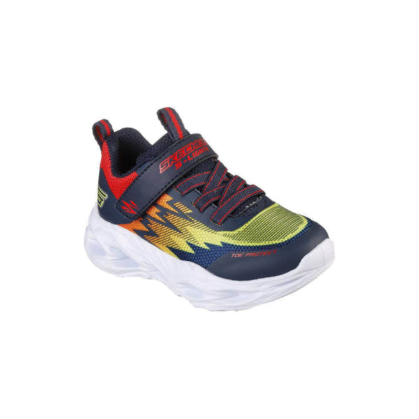 Skechers 400600N S Lights Vortex Flash Zorent Boys Navy Multi Textile Touch Fastening Trainers-elevate your sole