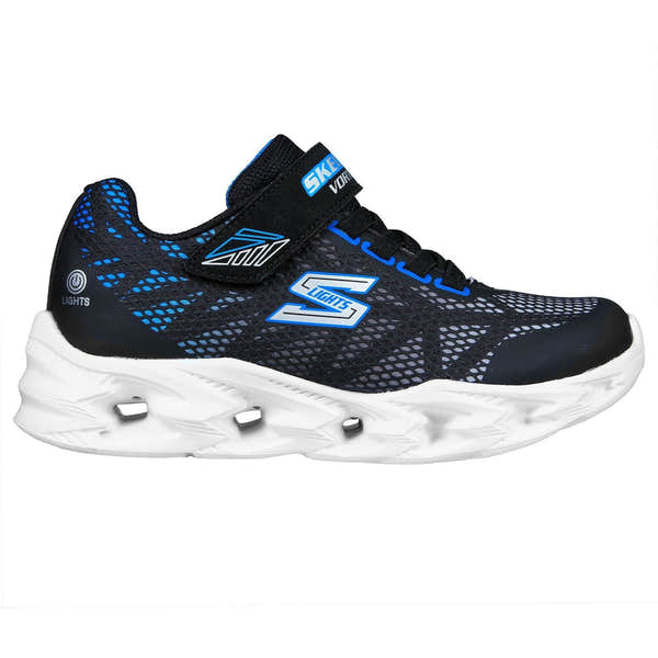 Skechers 400602N S Lights Vortex 2.0 Boys Black And Blue Touch Fastening Trainers-elevate your sole
