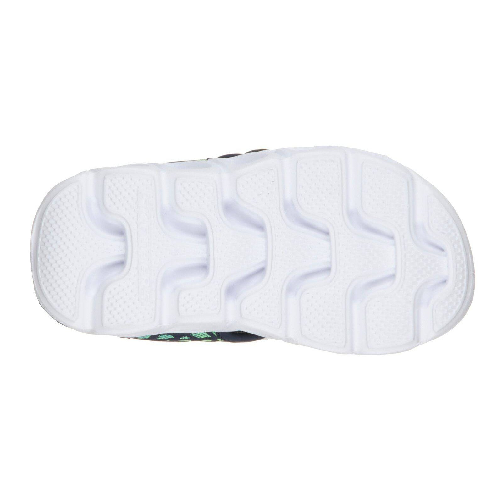 Skechers 402003N S Lights Hypno Splash Sun Sonic Boys Navy And Lime Green Textile Touch Fastening Sandals-elevate your sole