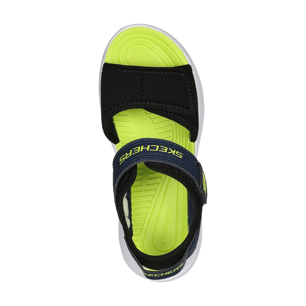 Skechers 406512L Razor Splash Boys Black, Navy And Lime Synthetic Touch Fastening Sandals-elevate your sole