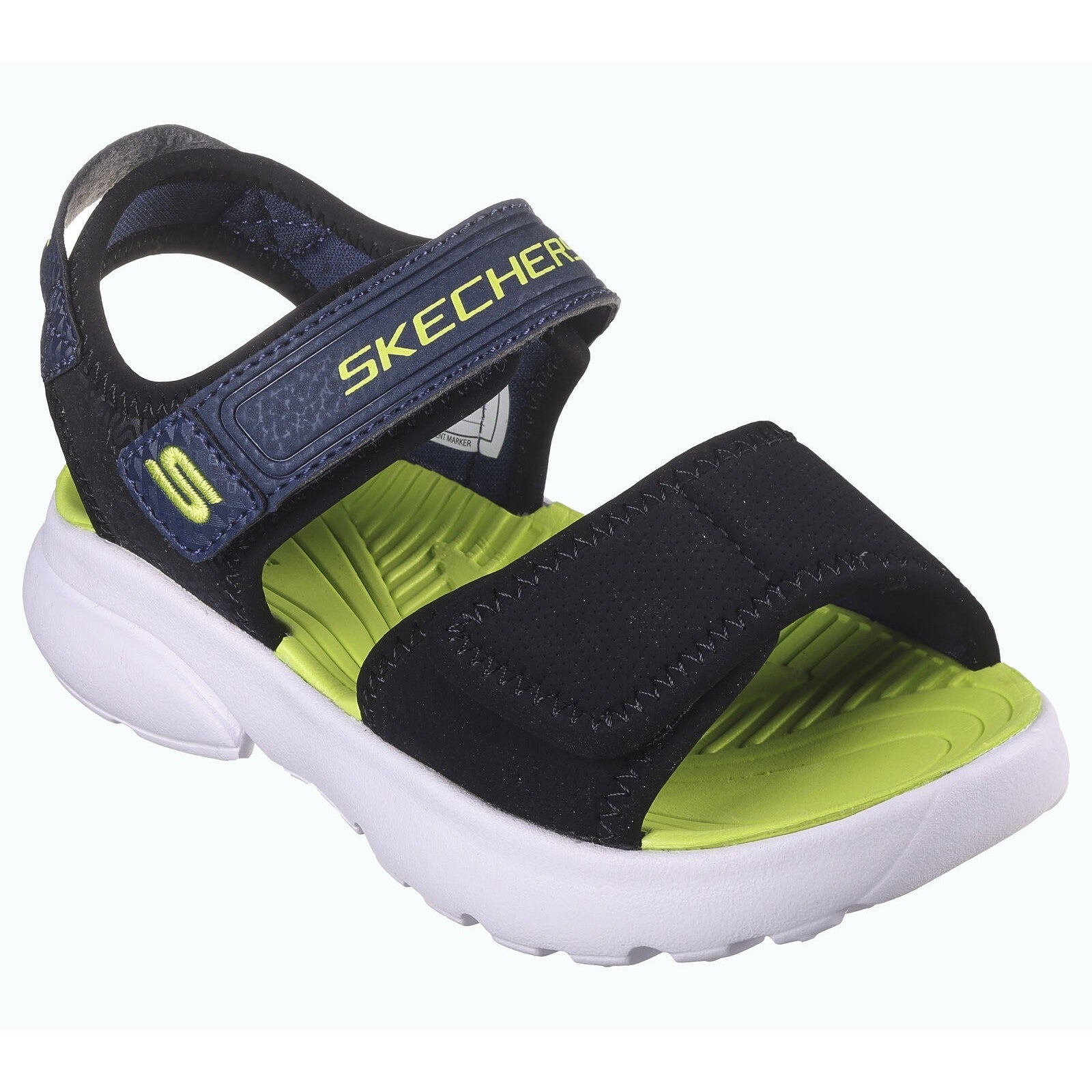 Skechers 406512L Razor Splash Boys Black, Navy And Lime Synthetic Touch Fastening Sandals-elevate your sole