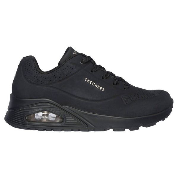 Skechers 73690 Uno Stand On Air Ladies Black Lace Up Trainers-elevate your sole